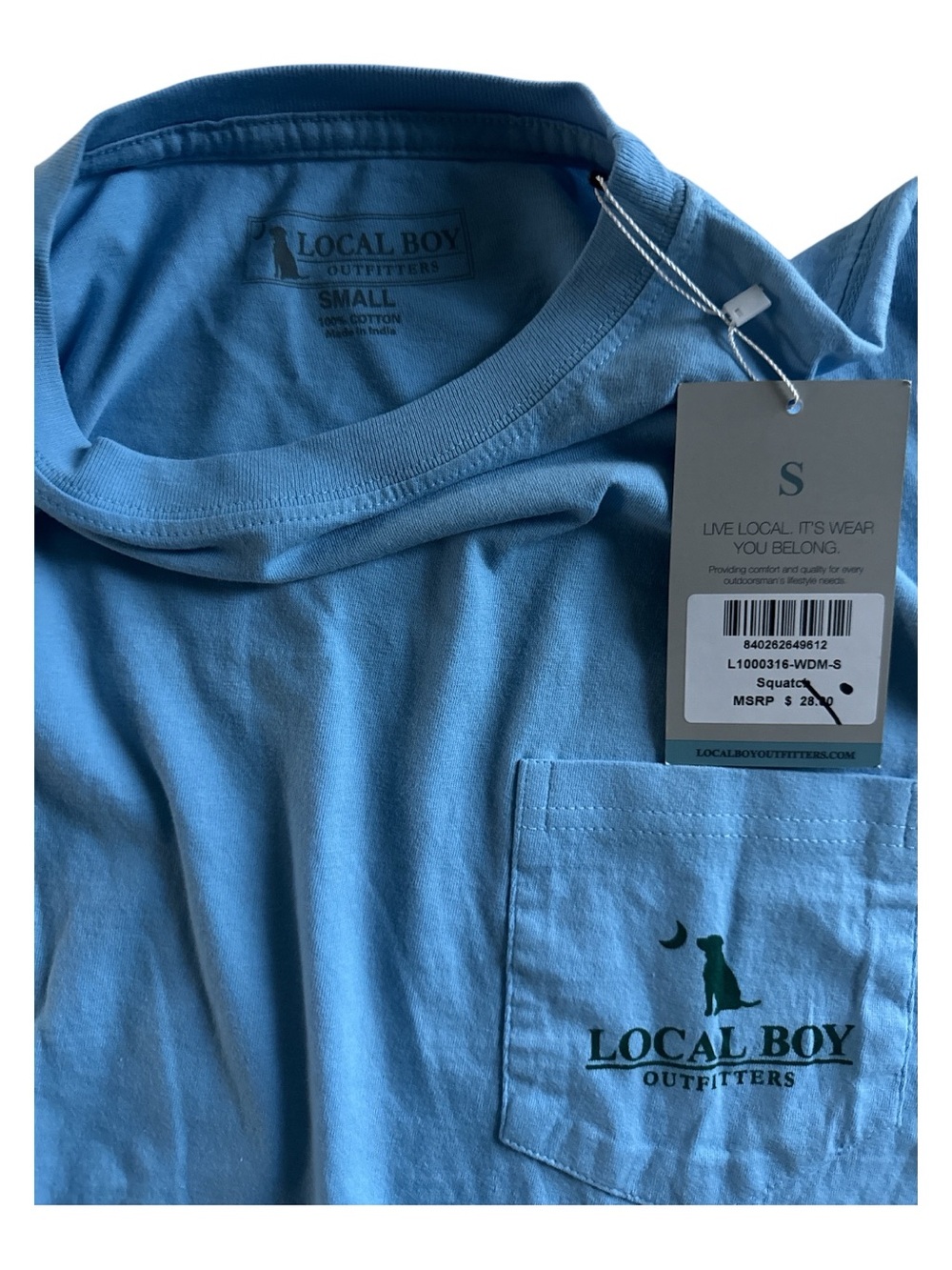 Local Boy Outfitters 'Believing Since 2013' Graphic Tee - Lt Blue S Unisex NWT - Picture 4 of 4